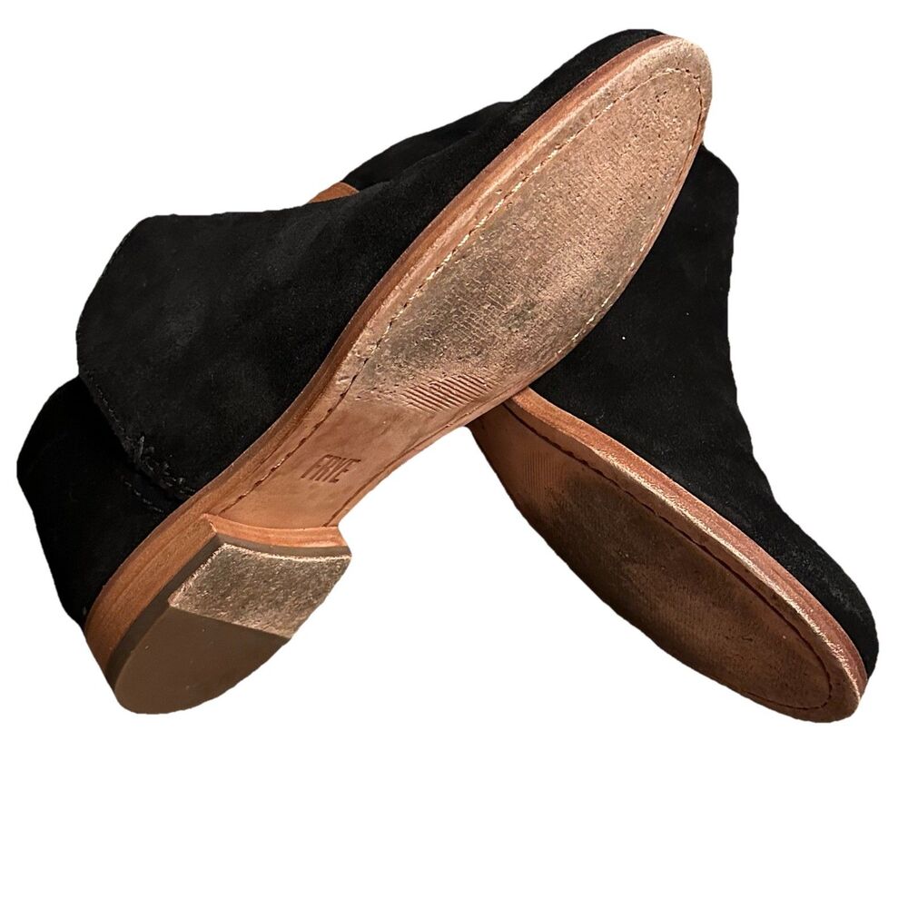 Frye Elyssa Suede Ankle Booties Women's Size 7 Black Leather Shootie - Picture 4 of 6